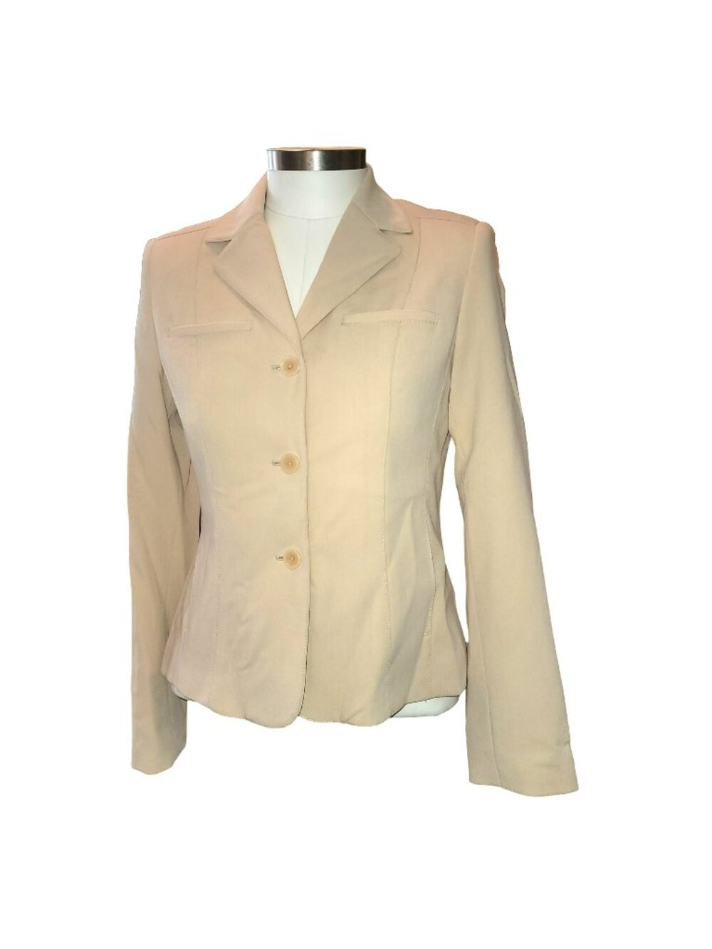 Neutral Blazer Rafaella Womans Creamy Mustard Textured Jacket Size 6 JJ3474